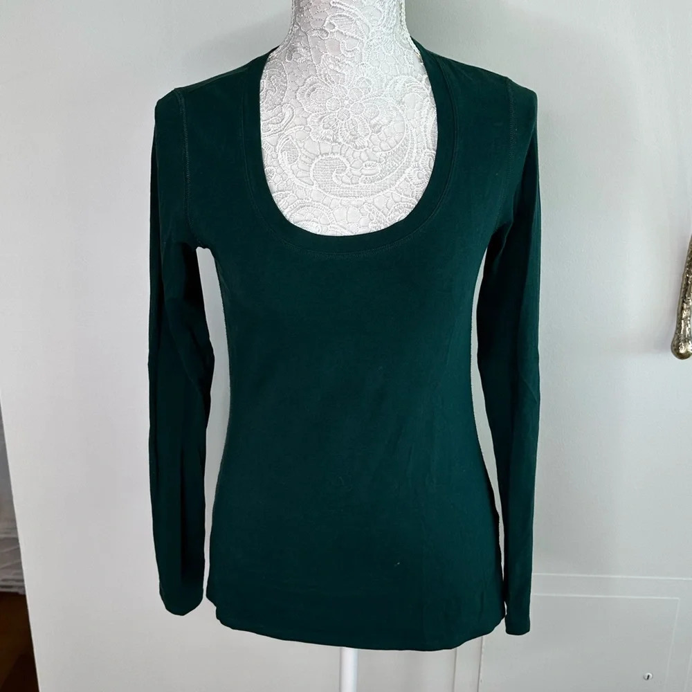 Elie Tahari Hunter Green Long-Sleeved Top Sz. S
